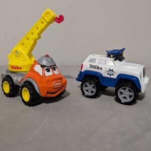 Tonka Construction and Police Vehicle Set - Yellow, Orange, White
